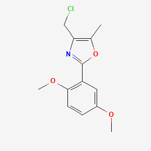 molecular formula C13H14ClNO3 B7813579 4-Chloromethyl-2-(2,5-dimethoxyphenyl)-5-methyloxazole 