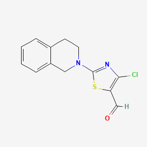 molecular formula C13H11ClN2OS B7813591 4-Chloro-2-(3,4-dihydroisoquinolin-2(1H)-yl)thiazole-5-carbaldehyde 
