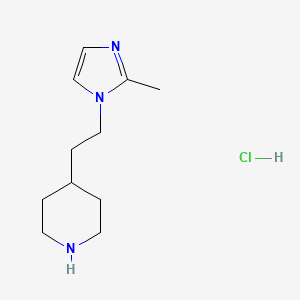 molecular formula C11H20ClN3 B7813595 4-[2-(2-Methylimidazol-1-yl)ethyl]piperidine;hydrochloride 