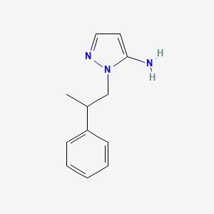 molecular formula C12H15N3 B7813617 1-(2-Phenylpropyl)-1H-pyrazol-5-amine 