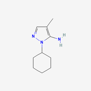 molecular formula C10H17N3 B7813627 2-Cyclohexyl-4-methylpyrazol-3-amine 