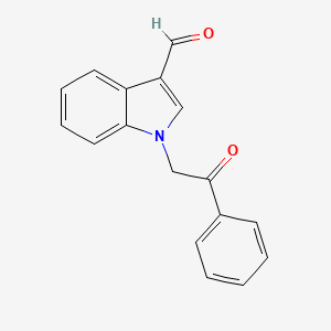 molecular formula C17H13NO2 B7813661 1-Phenacylindole-3-carbaldehyde 