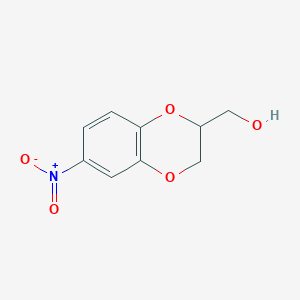 molecular formula C9H9NO5 B7813677 (6-Nitro-2,3-dihydrobenzo[b][1,4]dioxin-2-yl)methanol 