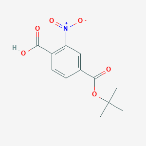 molecular formula C12H13NO6 B7813679 4-{[(1,1-Dimethylethyl)oxy]carbonyl}-2-nitrobenzoic acid CAS No. 362469-92-9