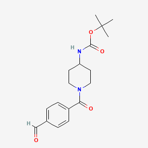 molecular formula C18H24N2O4 B7813684 [1-(4-Formylbenzoyl)piperidin-4-yl]carbamic acid tert-butyl ester 