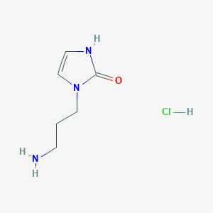molecular formula C6H12ClN3O B7813699 3-(3-aminopropyl)-1H-imidazol-2-one;hydrochloride 