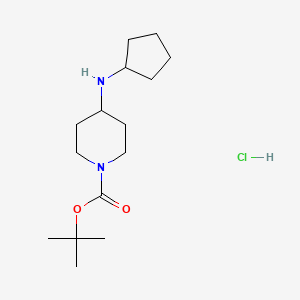 molecular formula C15H29ClN2O2 B7813734 Tert-butyl 4-(cyclopentylamino)piperidine-1-carboxylate;hydrochloride 