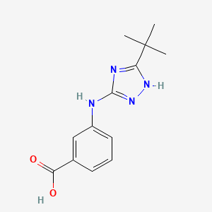 molecular formula C13H16N4O2 B7813739 3-(5-tert-Butyl-1H-[1,2,4]triazol-3-ylamino)benzoic acid 