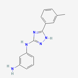 molecular formula C15H15N5 B7813750 N-(5-m-Tolyl-1H-[1,2,4]triazol-3-yl)benzene-1,3-diamine 