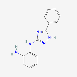 molecular formula C14H13N5 B7813757 N-(5-Phenyl-1H-[1,2,4]triazol-3-yl)benzene-1,2-diamine 