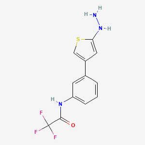 molecular formula C12H10F3N3OS B7813760 2,2,2-Trifluoro-N-[3-(5-hydrazino-thiophen-3-yl)phenyl]acetamide 
