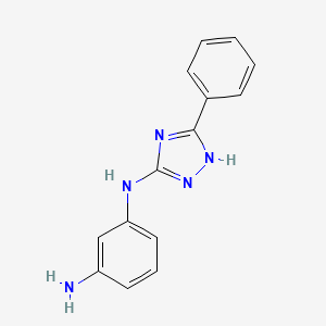 molecular formula C14H13N5 B7813767 N-(5-Phenyl-1H-[1,2,4]triazol-3-yl)benzene-1,3-diamine 