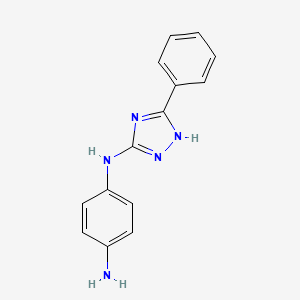 molecular formula C14H13N5 B7813775 N-(5-Phenyl-1H-[1,2,4]triazol-3-yl)benzene-1,4-diamine 