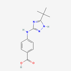 molecular formula C13H16N4O2 B7813782 4-(5-tert-Butyl-1H-[1,2,4]triazol-3-ylamino)benzoic acid 