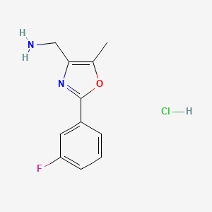 molecular formula C11H12ClFN2O B7813789 [2-(3-Fluorophenyl)-5-methyl-1,3-oxazol-4-yl]methanamine;hydrochloride 