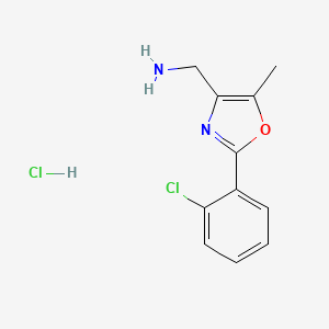 molecular formula C11H12Cl2N2O B7813793 [2-(2-Chlorophenyl)-5-methyl-1,3-oxazol-4-yl]methanamine;hydrochloride CAS No. 1197230-52-6