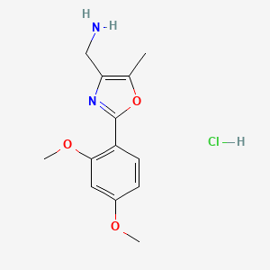 [2-(2,4-Dimethoxyphenyl)-5-methyl-1,3-oxazol-4-yl]methanamine;hydrochloride