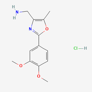 molecular formula C13H17ClN2O3 B7813808 [2-(3,4-Dimethoxyphenyl)-5-methyl-1,3-oxazol-4-yl]methanamine;hydrochloride CAS No. 1197227-95-4