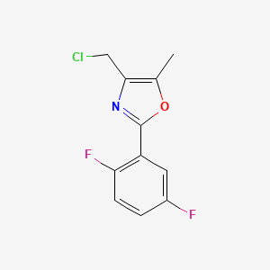 molecular formula C11H8ClF2NO B7813841 4-Chloromethyl-2-(2,5-difluorophenyl)-5-methyloxazole 