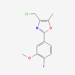 molecular formula C12H11ClFNO2 B7813842 4-Chloromethyl-2-(4-fluoro-3-methoxyphenyl)-5-methyloxazole 