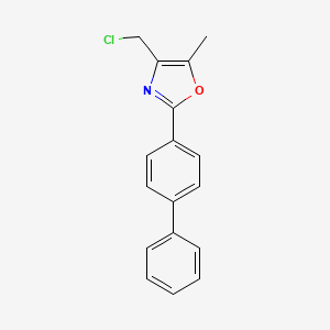 molecular formula C17H14ClNO B7813847 2-Biphenyl-4-YL-4-chloromethyl-5-methyl-oxazole CAS No. 832076-91-2