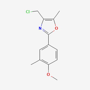 molecular formula C13H14ClNO2 B7813854 4-Chloromethyl-2-(4-methoxy-3-methylphenyl)-5-methyloxazole 