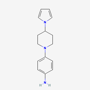 molecular formula C15H19N3 B7813891 4-(4-Pyrrol-1-ylpiperidin-1-yl)phenylamine 