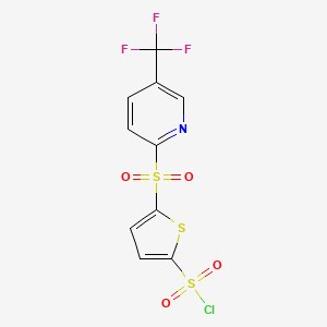 molecular formula C10H5ClF3NO4S3 B7813926 5-(5-Trifluoromethyl-pyridine-2-sulfonyl) thiophene-2-sulfonyl chloride 