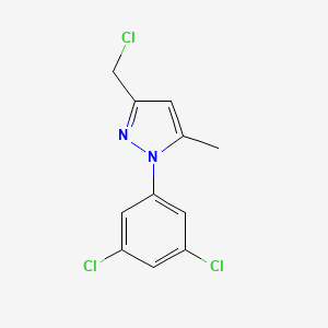 molecular formula C11H9Cl3N2 B7813937 3-(Chloromethyl)-1-(3,5-dichlorophenyl)-5-methylpyrazole 