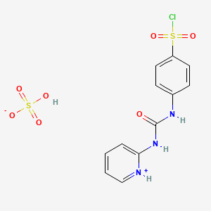 molecular formula C12H12ClN3O7S2 B7814000 4-(3-Pyridin-2-yl-ureido)benzenesulfonyl chloride hydrogen sulfate 