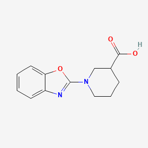 molecular formula C13H14N2O3 B7814015 1-(1,3-Benzoxazol-2-yl)piperidine-3-carboxylic acid 