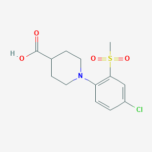 molecular formula C13H16ClNO4S B7814049 1-(4-Chloro-2-methylsulfonylphenyl)piperidine-4-carboxylic acid 