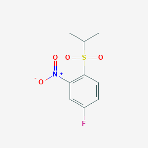 molecular formula C9H10FNO4S B7814061 4-Fluoro-2-nitro-1-propan-2-ylsulfonylbenzene 