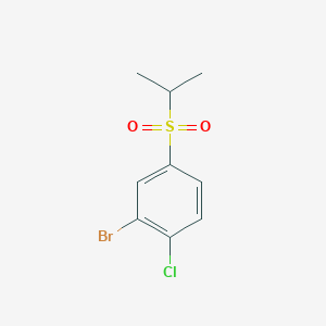molecular formula C9H10BrClO2S B7814064 2-Bromo-1-chloro-4-(isopropylsulfonyl)benzene 
