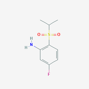 molecular formula C9H12FNO2S B7814068 5-Fluoro-2-(isopropylsulfonyl)aniline 