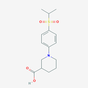molecular formula C15H21NO4S B7814106 1-[4-[(1-Methylethyl)sulfonyl]phenyl]-3-piperidinecarboxylic acid CAS No. 1048921-29-4
