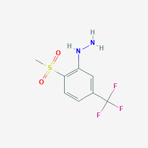 molecular formula C8H9F3N2O2S B7814117 [2-Methylsulfonyl-5-(trifluoromethyl)phenyl]hydrazine 