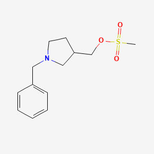 molecular formula C13H19NO3S B7814128 Methanesulfonic acid 1-benzylpyrrolidin-3-ylmethyl ester 
