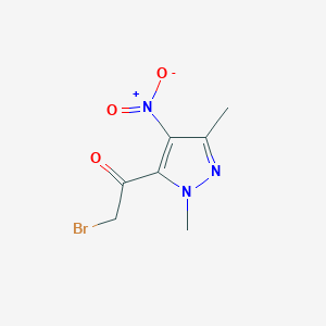 molecular formula C7H8BrN3O3 B7814174 2-Bromo-1-(2,5-dimethyl-4-nitro-2H-pyrazol-3-yl)-ethanone 