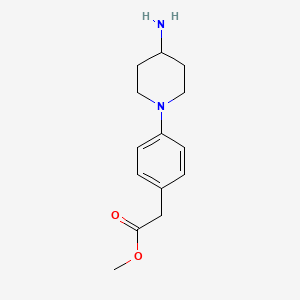 molecular formula C14H20N2O2 B7814188 [4-(4-Aminopiperidin-1-yl)phenyl]acetic acid methyl ester 
