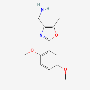 C-[2-(2,5-Dimethoxyphenyl)-5-methyl-oxazol-4-yl]methylamine