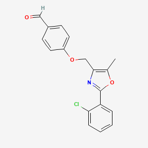 molecular formula C18H14ClNO3 B7814249 4-[2-(2-Chlorophenyl)-5-methyl-oxazol-4-ylmethoxy]-benzaldehyde 