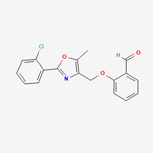 molecular formula C18H14ClNO3 B7814263 2-[2-(2-Chlorophenyl)-5-methyl-oxazol-4-ylmethoxy]-benzaldehyde 