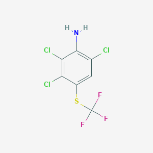 molecular formula C7H3Cl3F3NS B7814387 2,3,6-Trichloro-4-(trifluoromethylsulfanyl)aniline 