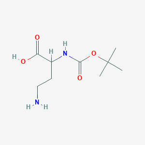 molecular formula C9H18N2O4 B7814523 4-Amino-2-((tert-butoxycarbonyl)amino)butanoic acid 