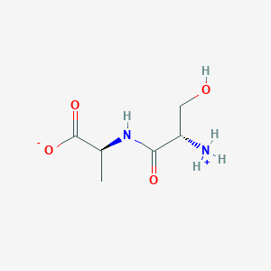 molecular formula C6H12N2O4 B7814556 (2S)-2-[[(2S)-2-azaniumyl-3-hydroxypropanoyl]amino]propanoate 