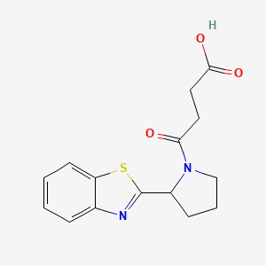 molecular formula C15H16N2O3S B7814609 4-[2-(1,3-Benzothiazol-2-yl)pyrrolidin-1-yl]-4-oxobutanoic acid 