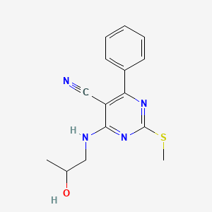 4-[(2-Hydroxypropyl)amino]-2-(methylsulfanyl)-6-phenylpyrimidine-5-carbonitrile