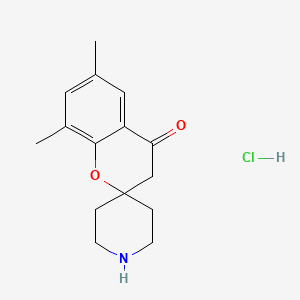 molecular formula C15H20ClNO2 B7814656 6,8-Dimethyl-3,4-dihydrospiro[1-benzopyran-2,4-piperidine]-4-one hydrochloride 
