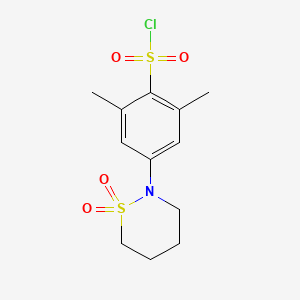 4-(1,1-Dioxo-1$l^{6},2-thiazinan-2-yl)-2,6-dimethylbenzene-1-sulfonyl chloride